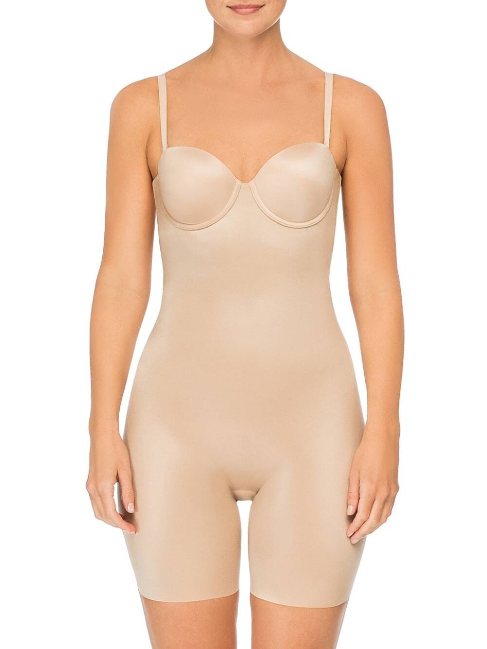 Spanx Suit Your Fancy Strapless Convertible Underwire Mid-Thigh Bodysuit Small